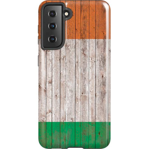 Ireland Flag Dark Wood Galaxy S21 5G Pro Case